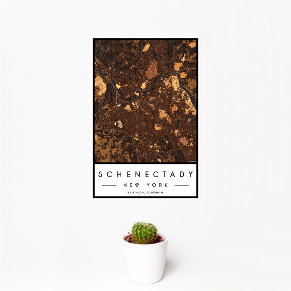 Schenectady - New York Map Print in Ember