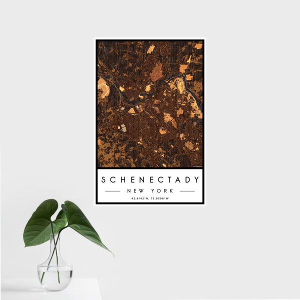 Schenectady - New York Map Print in Ember