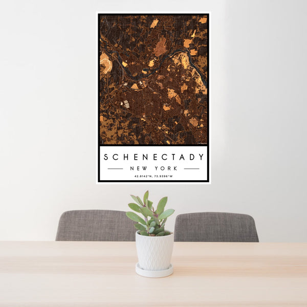 Schenectady - New York Map Print in Ember