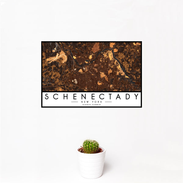 Schenectady - New York Map Print in Ember