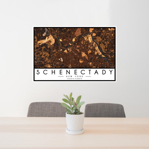 Schenectady - New York Map Print in Ember