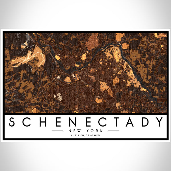 Schenectady - New York Map Print in Ember