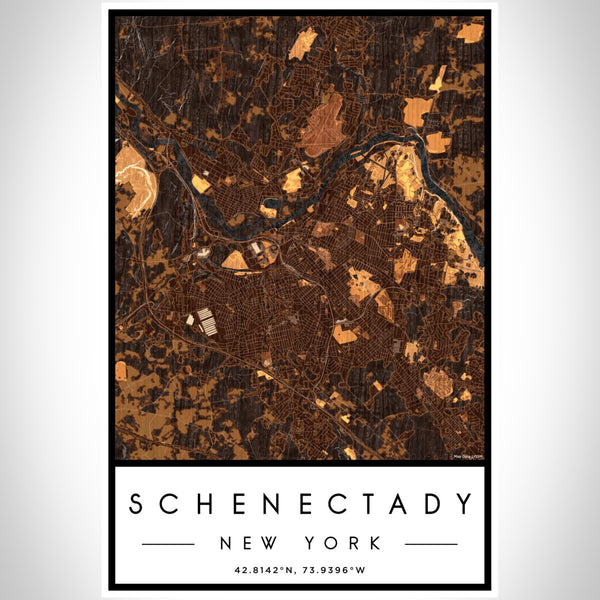 Schenectady - New York Map Print in Ember