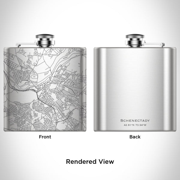 Schenectady - New York Map Hip Flask