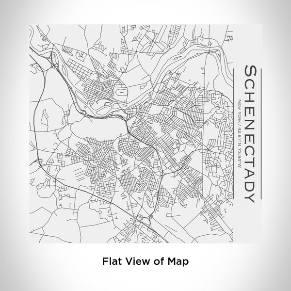 Rendered View of Schenectady New York Map Engraving on 17oz Stainless Steel Insulated Tumbler in White