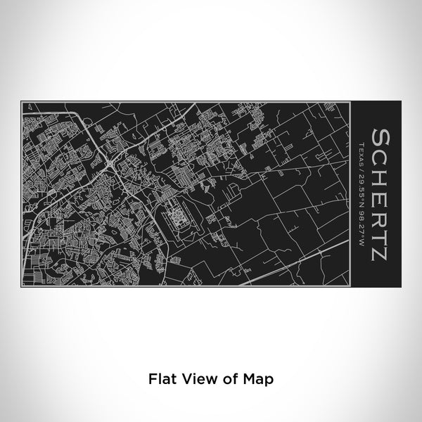 Rendered View of Schertz Texas Map Engraving on 17oz Stainless Steel Insulated Cola Bottle in Black