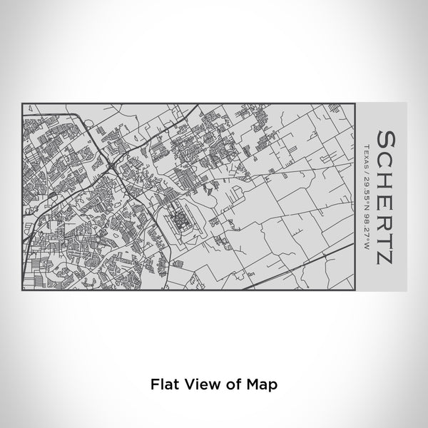 Rendered View of Schertz Texas Map Engraving on 17oz Stainless Steel Insulated Cola Bottle