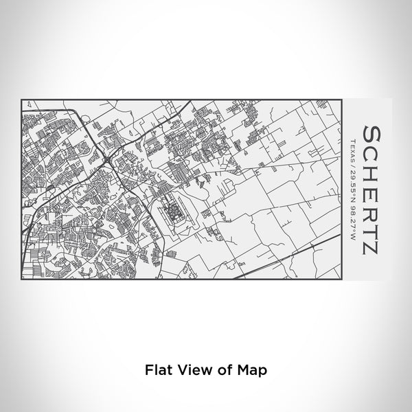 Rendered View of Schertz Texas Map Engraving on 17oz Stainless Steel Insulated Cola Bottle in White