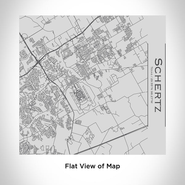 Rendered View of Schertz Texas Map Engraving on 17oz Stainless Steel Insulated Tumbler