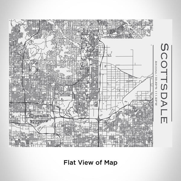 Rendered View of Scottsdale Arizona Map Engraving on 20oz Stainless Steel Insulated Bottle with Bamboo Top in White