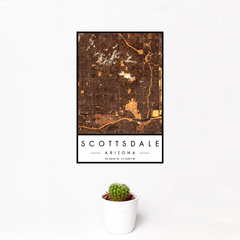 Scottsdale - Arizona Map Print in Ember