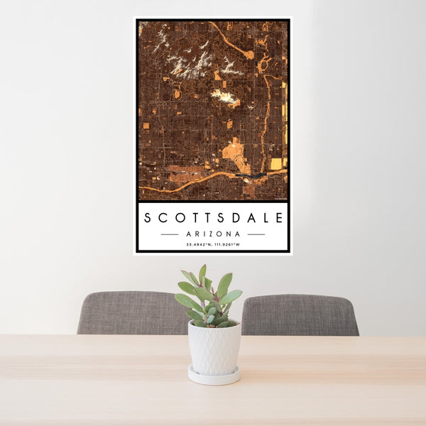 Scottsdale - Arizona Map Print in Ember