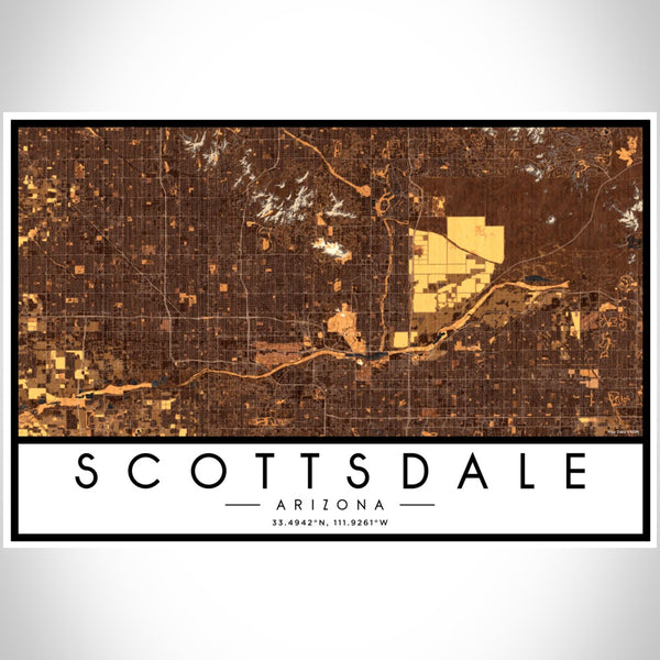 Scottsdale - Arizona Map Print in Ember