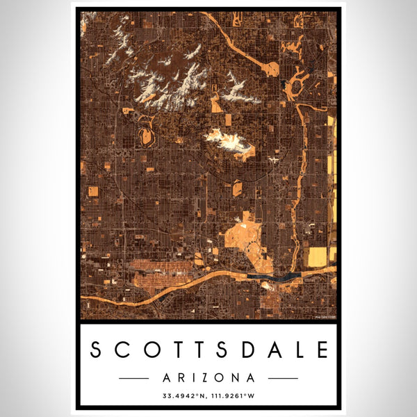 Scottsdale - Arizona Map Print in Ember