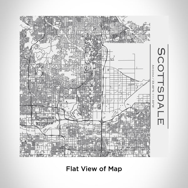 Rendered View of Scottsdale Arizona Map Engraving on 17oz Stainless Steel Insulated Tumbler in White
