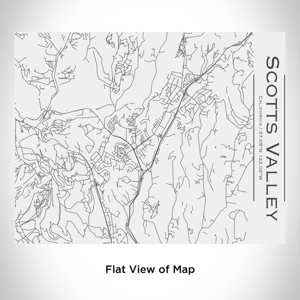 Rendered View of Scotts Valley California Map Engraving on 20oz Stainless Steel Insulated Bottle with Bamboo Top in White