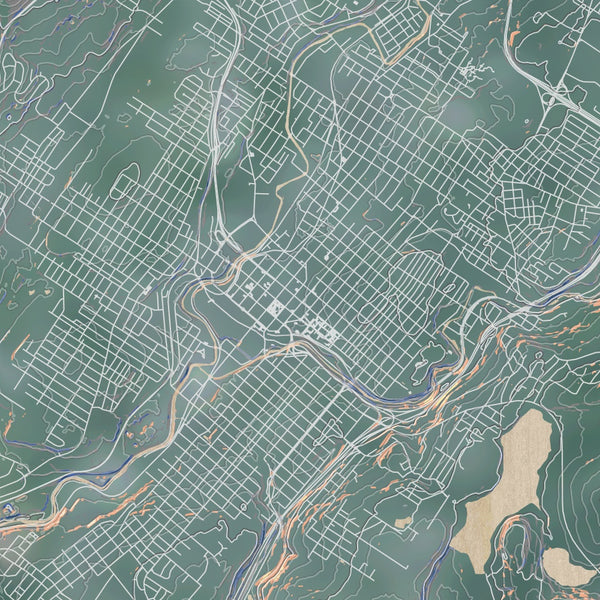 Scranton Pennsylvania Map Print in Afternoon Style Zoomed In Close Up Showing Details