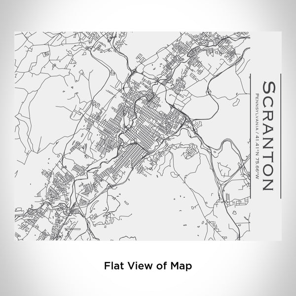 Rendered View of Scranton Pennsylvania Map Engraving on 20oz Stainless Steel Insulated Bottle with Bamboo Top in White