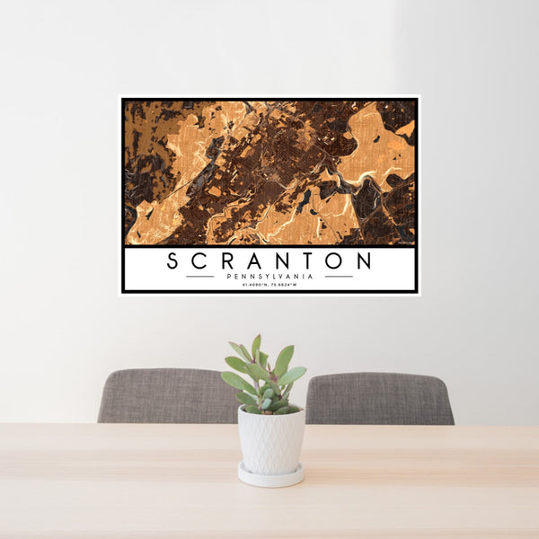 Scranton - Pennsylvania Map Print in Ember