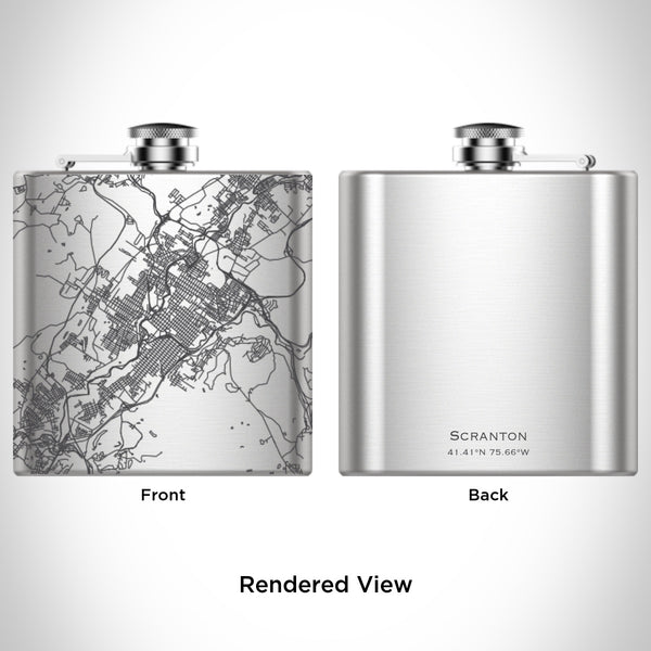 Scranton - Pennsylvania Map Hip Flask