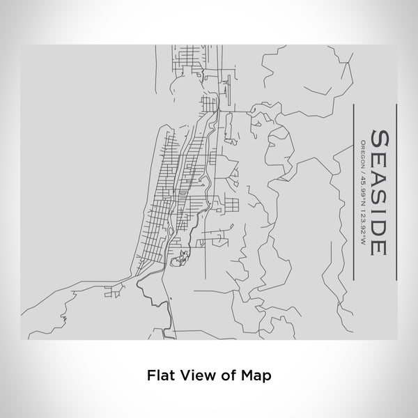 Rendered View of Seaside Oregon Map Engraving on 20oz Stainless Steel Insulated Bottle with Bamboo Top