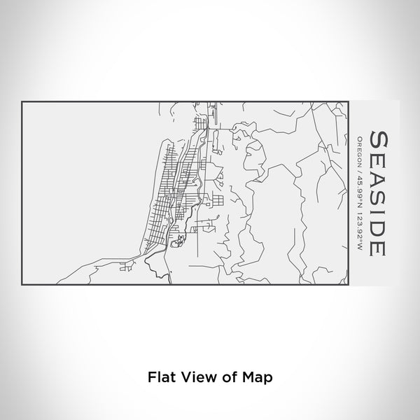 Rendered View of Seaside Oregon Map Engraving on 17oz Stainless Steel Insulated Cola Bottle in White