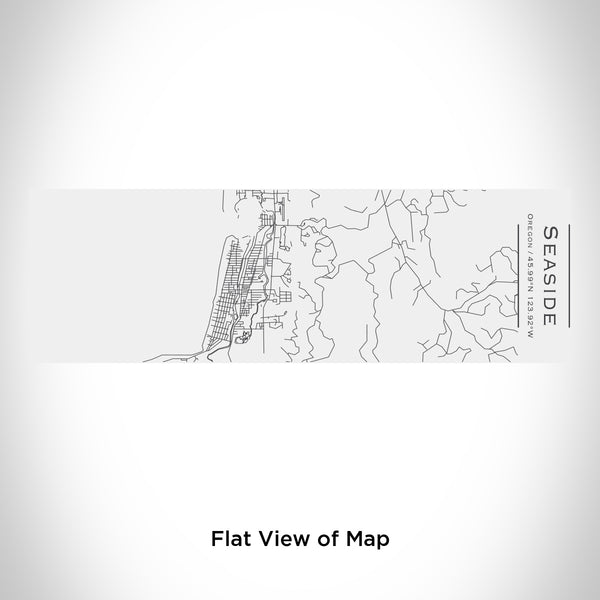 Rendered View of Seaside Oregon Map Engraving on 10oz Stainless Steel Insulated Cup with Sliding Lid in White