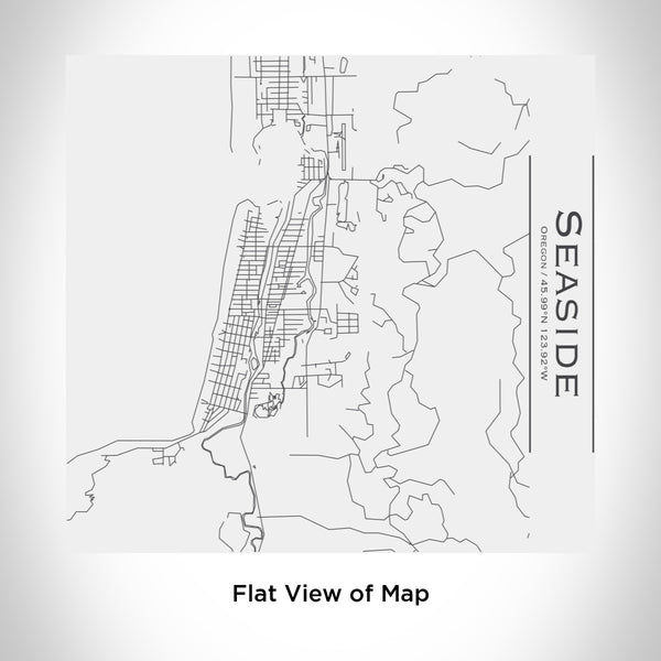 Rendered View of Seaside Oregon Map Engraving on 17oz Stainless Steel Insulated Tumbler in White