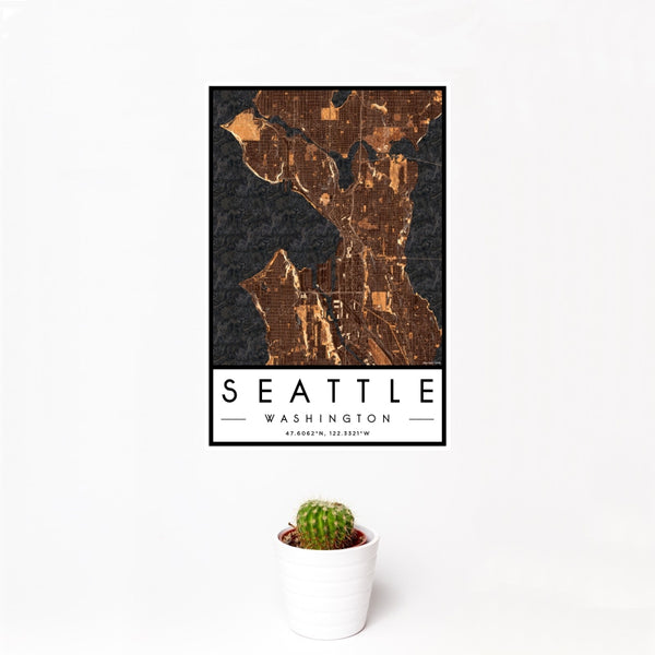 Seattle - Washington Map Print in Ember