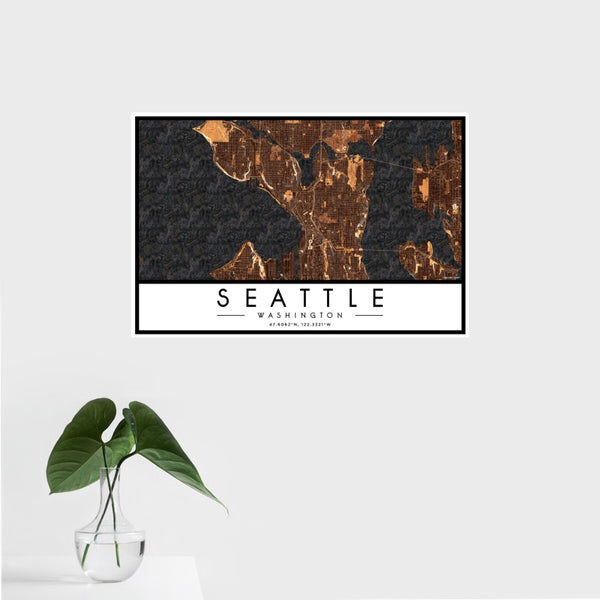 Seattle - Washington Map Print in Ember