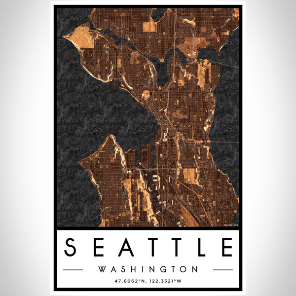 Seattle - Washington Map Print in Ember
