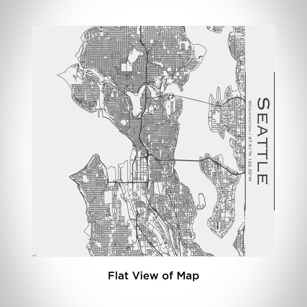 Rendered View of Seattle Washington Map Engraving on 17oz Stainless Steel Insulated Tumbler in White