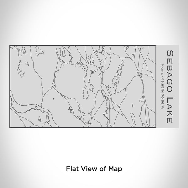 Rendered View of Sebago Lake Maine Map Engraving on 17oz Stainless Steel Insulated Cola Bottle