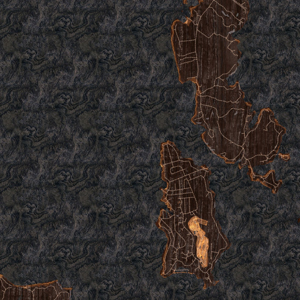 Sebago Lake Maine Map Print in Ember Style Zoomed In Close Up Showing Details