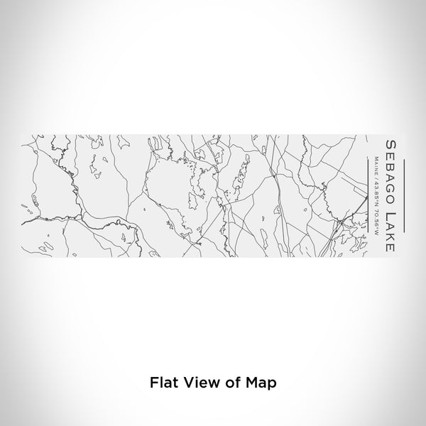 Rendered View of Sebago Lake Maine Map Engraving on 10oz Stainless Steel Insulated Cup with Sliding Lid in White