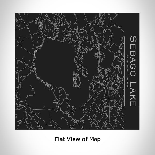 Rendered View of Sebago Lake Maine Map Engraving on 17oz Stainless Steel Insulated Tumbler in Black