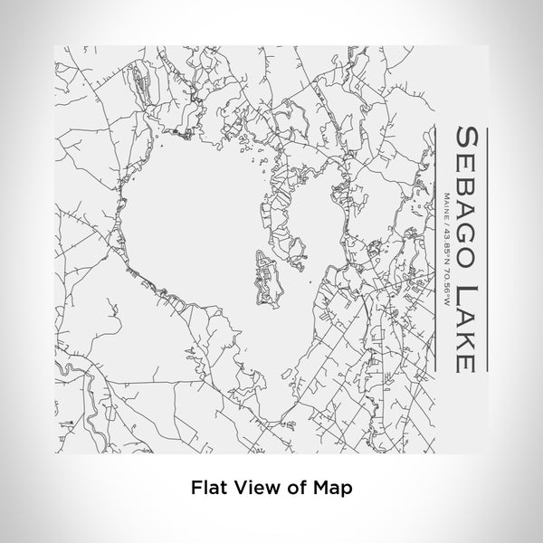 Rendered View of Sebago Lake Maine Map Engraving on 17oz Stainless Steel Insulated Tumbler in White