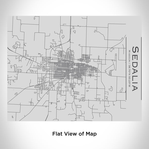 Rendered View of Sedalia Missouri Map Engraving on 20oz Stainless Steel Insulated Bottle with Bamboo Top
