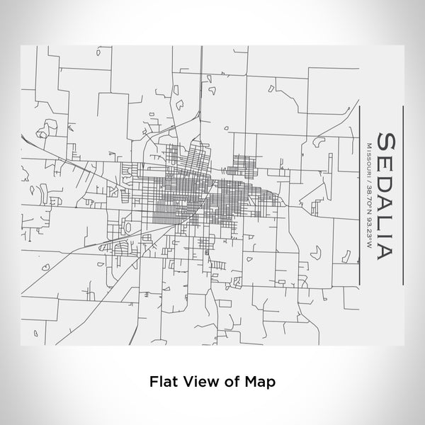 Rendered View of Sedalia Missouri Map Engraving on 20oz Stainless Steel Insulated Bottle with Bamboo Top in White