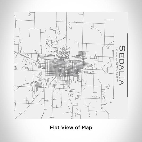 Rendered View of Sedalia Missouri Map Engraving on 17oz Stainless Steel Insulated Tumbler in White