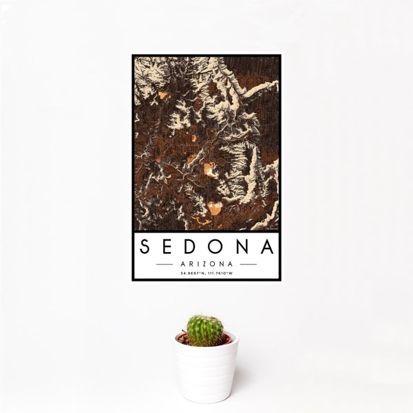Sedona - Arizona Map Print in Ember