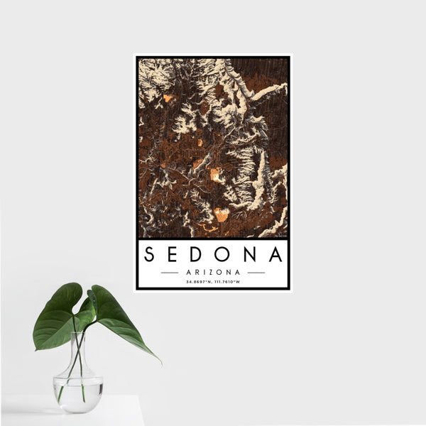 Sedona - Arizona Map Print in Ember