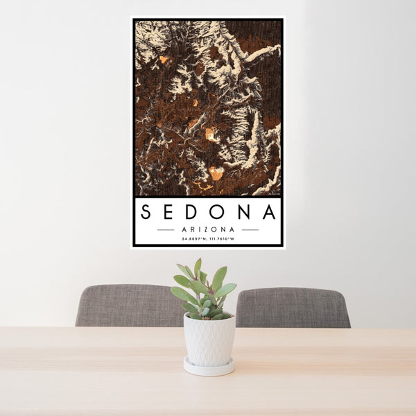 Sedona - Arizona Map Print in Ember