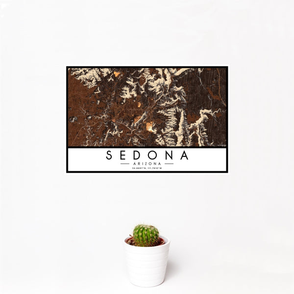 Sedona - Arizona Map Print in Ember