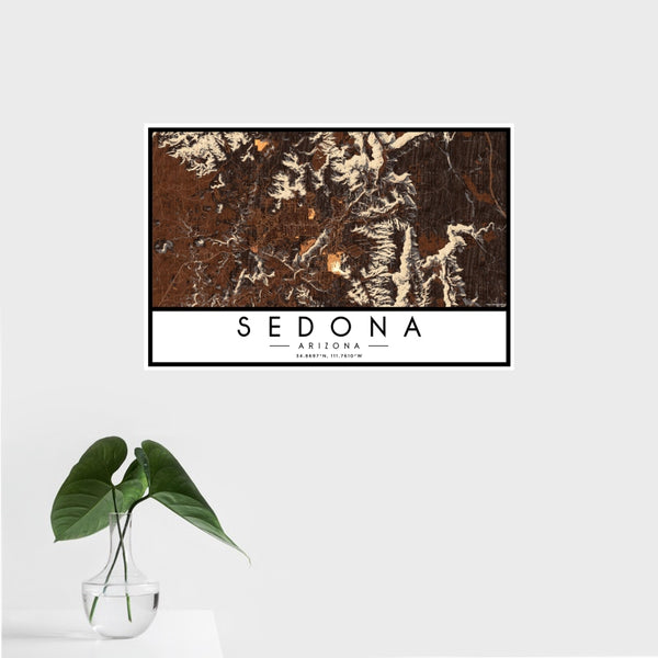 Sedona - Arizona Map Print in Ember