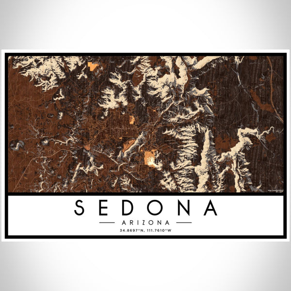 Sedona - Arizona Map Print in Ember
