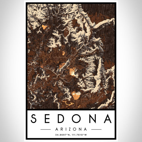 Sedona - Arizona Map Print in Ember