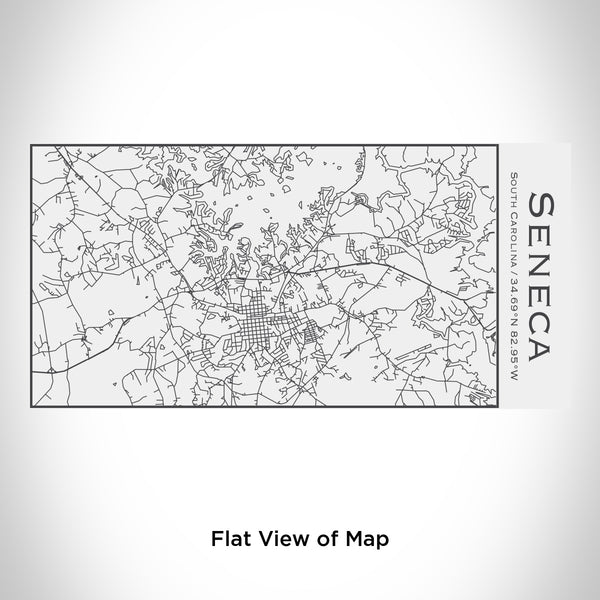 Rendered View of Seneca South Carolina Map Engraving on 17oz Stainless Steel Insulated Cola Bottle in White