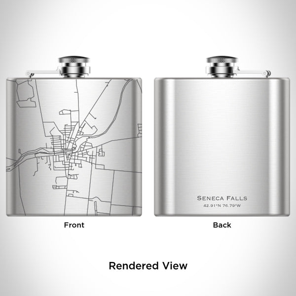 Rendered View of Seneca Falls New York Map Engraving on undefined