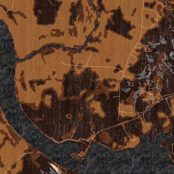 Sequatchie Valley Tennessee Map Print in Ember Style Zoomed In Close Up Showing Details